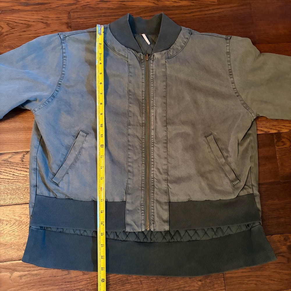 YFB Olive Army Green Bomber Cotton Cropped Reversible Jacket - Picture 11 of 11